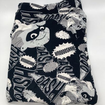 LuLaRoe TC2 Leggings Gray & Black Incredibles Dash ch-16