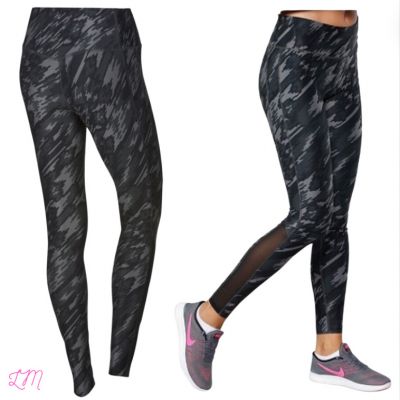 Nike One Legend Dri-Fit Abstract Camo Leggings Gray Black Size Medium