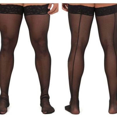 CandyMan 99533 Mesh Thigh Highs Color Black