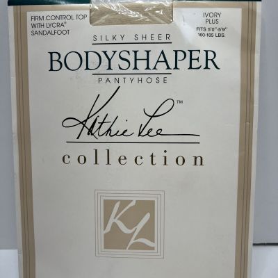 Kathy Lee Bodyshaper Pantyhose Silky Sheer Ivory Plus Control 5'-5'9