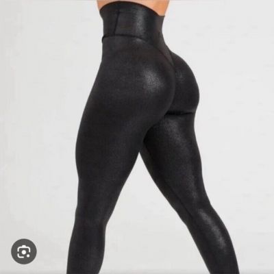 Buff Bunny Collection Viper Black Crossover Waist Leggings Size XXXL