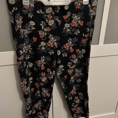 Torrid Floral Black Crop Leggings Plus Size 3