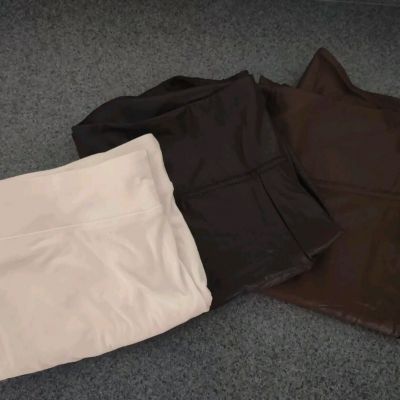 J3 Time And Tru Women's Mixed Pleather Cropped Leggings Size XL Lot Of 3