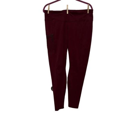 Columbia women’s  leggings Pants L Burgundy Elastic Waistband Pull-On Style