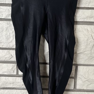 Koral Womens Mid Rise Capri Crop Luster Leggings Pants Black Size Small