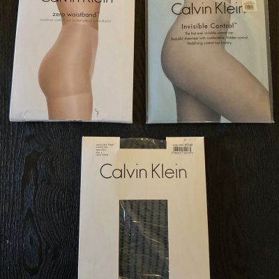 Calvin Klein Sheer Essentials Size C Pantyhose Control Top 3-Lot