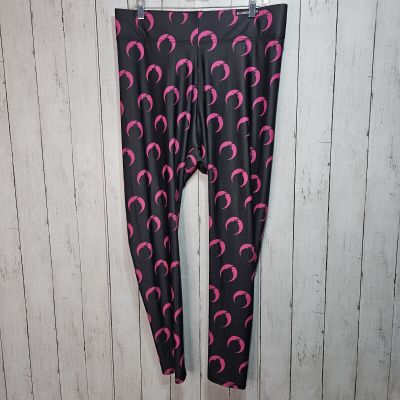 NWOT Bombsheller Black Pink Print Activewear Pants Leggings Size 4XL USA Made