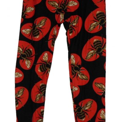 Lularoe OS Leggings Bumble Bee & Hearts VALENTINE Red Black Love ?????????? One Size