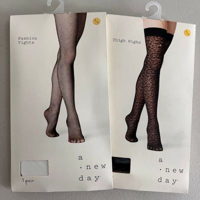 Pantyhose Tights for Women Size S/M Black A New Day 2pk