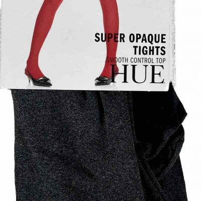 Hue Womens Super Opaque Tights w/ Control Top Graphite Heather 1 Pair Size 2 NEW