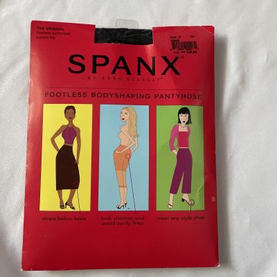 Spanx Original Footless Control Top Pantyhose Womens Size C Black BodyShaping