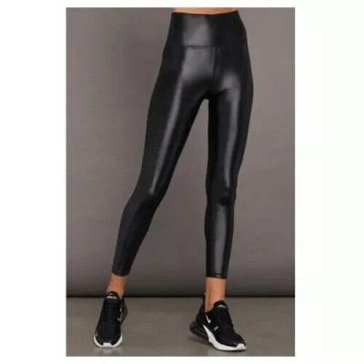 Carbon 38 Black Shiny Takara Shine Leggings Size Large