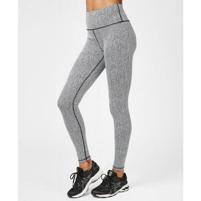 Sweaty Betty Flatter Me Jacquard Workout Leggings Black White Croc Size XS Gym