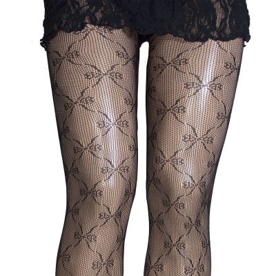 TORRID PLUS SIZE BLACK BOW LACE FISHNET  FOOTED TIGHTS IN 1X/2X HARD TO FIND NWT