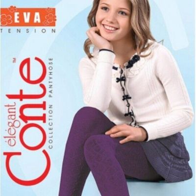 Conte Fantasy Opaque 3D Effect Tights For Girls / 104-110cm/4yo/Melanzana