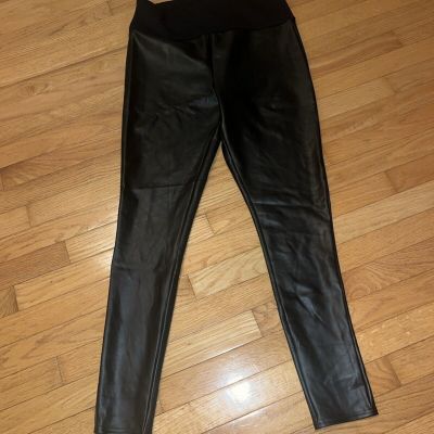 ASSETS by SPANX Women's All Over Faux Leather Leggings Black Plus Size 1X