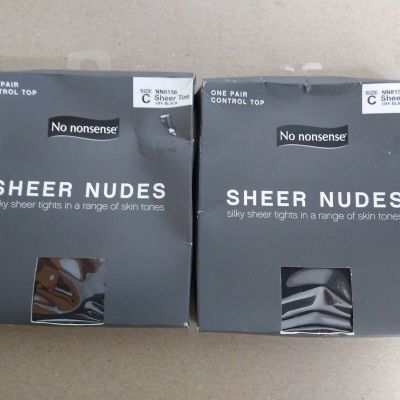 Lot of 2 No Nonsense Sheer Nudes size C Sheer toe off black color