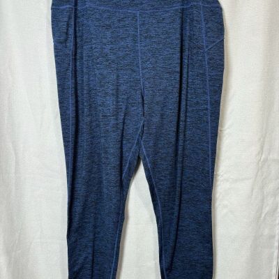 Climate Right by Cuddl Duds Womens Leggings 2X Blue  Stretch Plus Size Pant