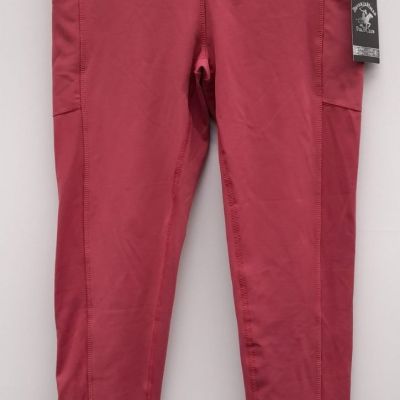 Beverly Hills Polo Club Women's Side Phone Pocket Capri Pink Size M Leggings