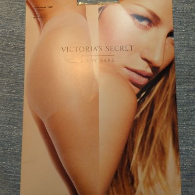 Victoria's Secret Body Bare Pantyhose Women's Size D Sable Control Top New