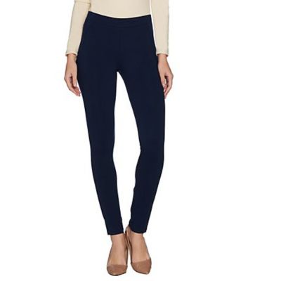 Susan Graver XS Black Weekend Premium Stretch Leggings with Seam Detail A299873