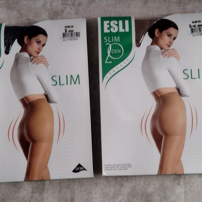 ESLI Pantyhose - Slim - 20 Den - Nero & Visone - Size 5/XL