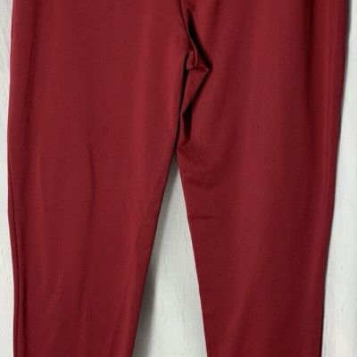 Tag-less Leggings L /XL (See Pics For Measurements ) Pull On Ankle Length Red