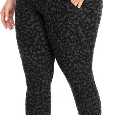 Capri plus Size Leggings for Women with Pockets-Stretchy XL-4XL Tummy Control Hi