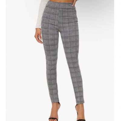 Fashion Nova Women’s Plaid Black and White Treggings Size Large