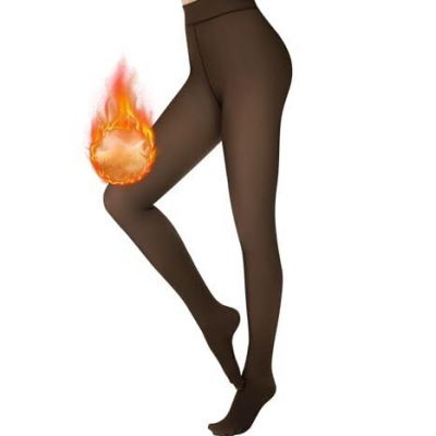 Garnet 2024 Newest Fleece Lined Tights Sheer Women Fake Medium-Large Black