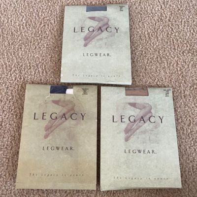 Lot of 3 Legacy Legwear Women Body Shaper Tights Size C Navy Gray Camel QVC