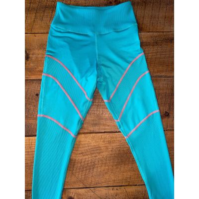 Womens Zumba Wear Marvelous Aqua Green 25 in. Inseam Workout Leggings Size M