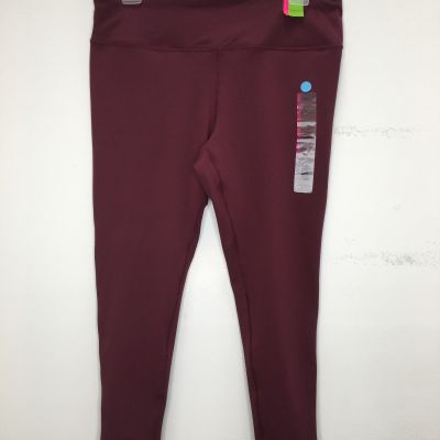 Athletic Works Women's Mid-Rise 7/8 Legging Burgundy Size XXL NWT