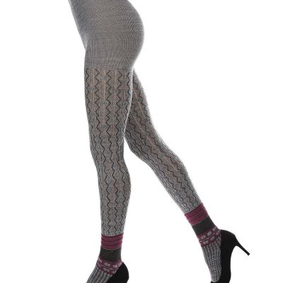 Women's Designernate Cotton Blend Multi-Pattern Sweater Tights