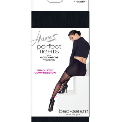 Hanes Women's Perfect Tights Compression Backseam Control Top Smoothing Waist