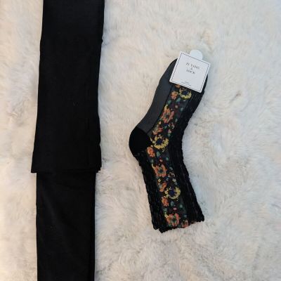 NWT Zi Yang Socks/ Nwot Black Tights Lot of 2 Size S