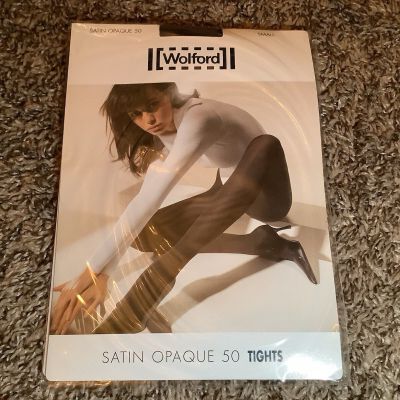 Wolford satin opaque 50 tights, color mocca, size: S