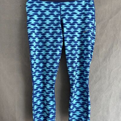 Nike Dri Fit Blue Womens Size Medium Abstract Workout Leggings