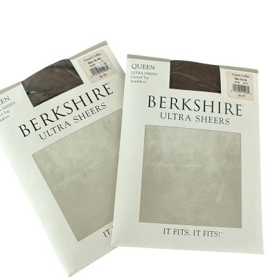 Berkshire Ultra Sheer Queen Control Top Pantyhose FRENCH COFFEE 3x-4x new