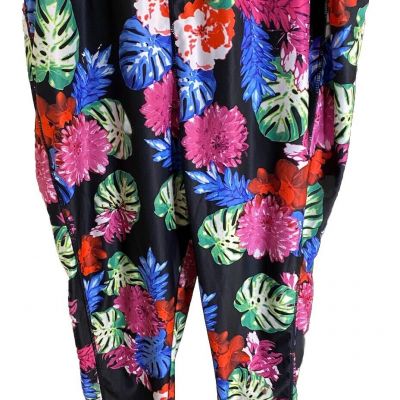 Fullbeauty Sport Women's Size 26/28 Black Floral Leggings Stretch Activewear