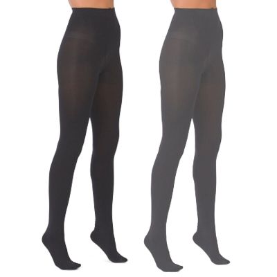 NWT ADRIENNE VITTADINI 2- Pack Basic Microfiber Footed Tights   Size: M-XL