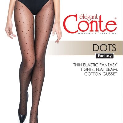 Conte Dots 20 Den / L - women's fantasy tights with a POLKA DOTS pattern