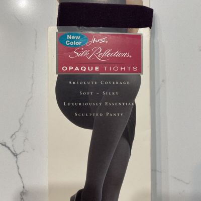 Hanes Silk Reflections Opaque Tights Plum Color Size CD New In Package