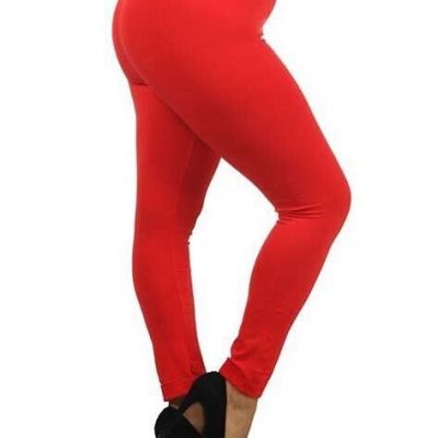 EXTRA PLUS SIZE SOLID RED Leggings Fits Sizes 16-20 New With Tags