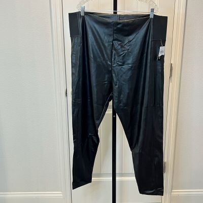 New Look Women's Faux Leather Pants Size 3X NWT Black Leggings Club Wear