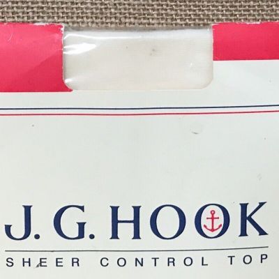 Vintage JG Hook Sheer Control Top Tall Ivory Pantyhose w Lycra Spandex Stockings