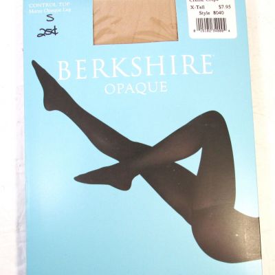 Tights, Berkshire, Control Top, Matte Qpaque Leg, 8040, Creme Crepe, X Tall, New