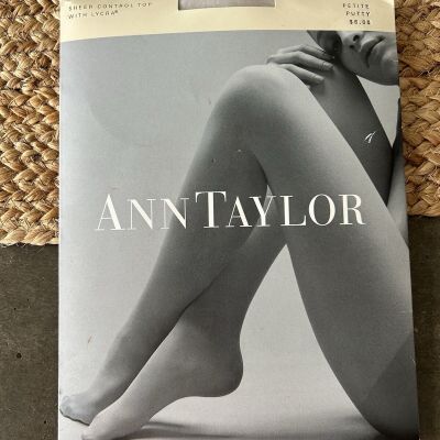 Ann Taylor Sheer Control Top With Lycra Pantyhose Petite Putty Hose Nylons