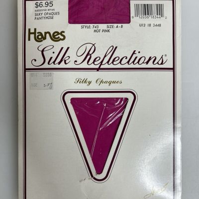 Vintage Hanes Silk Reflections Pantyhose Hot Pink Brand New