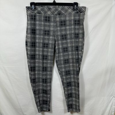 Torrid Gray Plaid Leggings Women's Plus Size 3 Stretch Pants Nerdcore Goth Cute